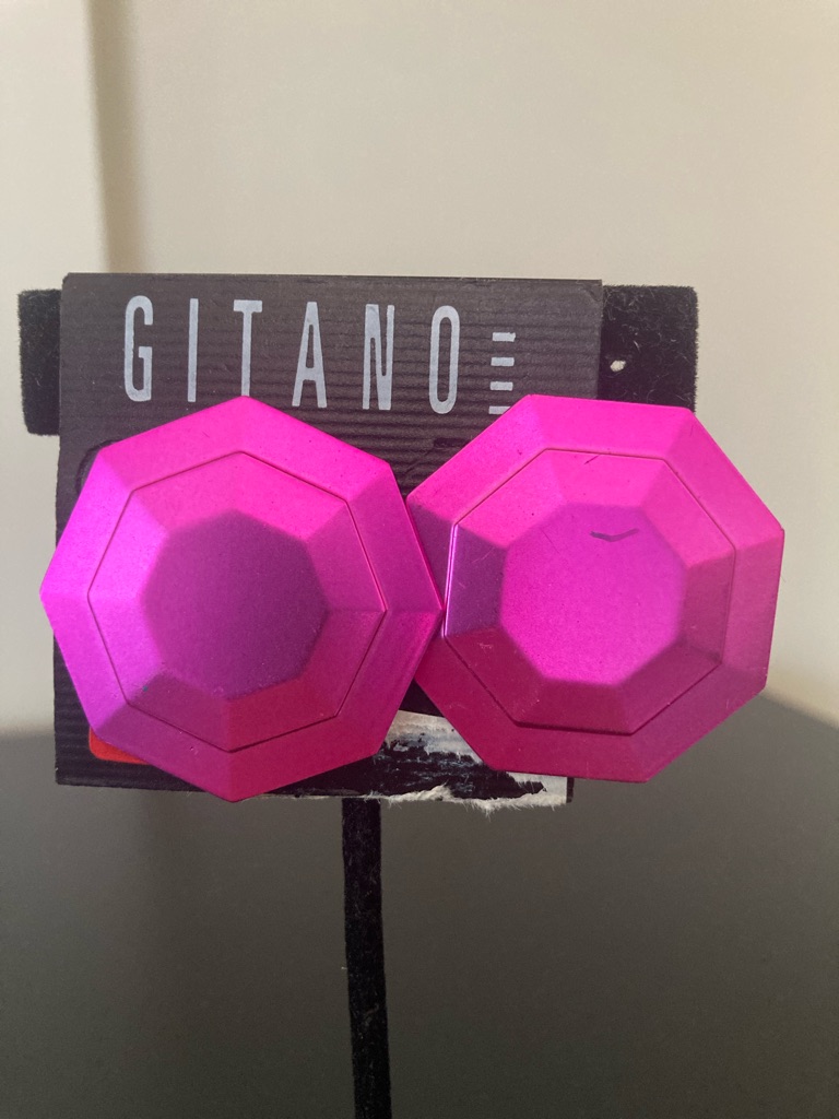 Gitano Vibrant Fuchsia Octagon Earrings
